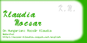 klaudia mocsar business card
