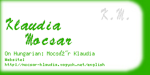 klaudia mocsar business card